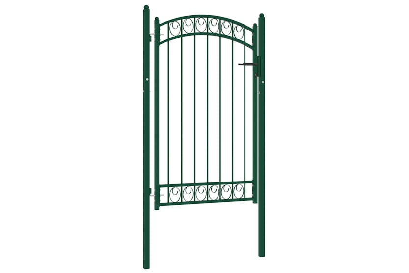 vidaXL 146365 Fence Gate With Arched Top Steel 100x150cm Green vidaXL 146365 Fence Gate With Arched Top Steel 100x150cm Green