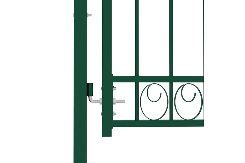 vidaXL 146365 Fence Gate With Arched Top Steel 100x150cm Green vidaXL 146365 Fence Gate With Arched Top Steel 100x150cm Green