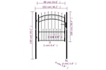 vidaXL 146388 Fence Gate With Spikes Steel 100x100cm Black vidaXL 146388 Fence Gate With Spikes Steel 100x100cm Black