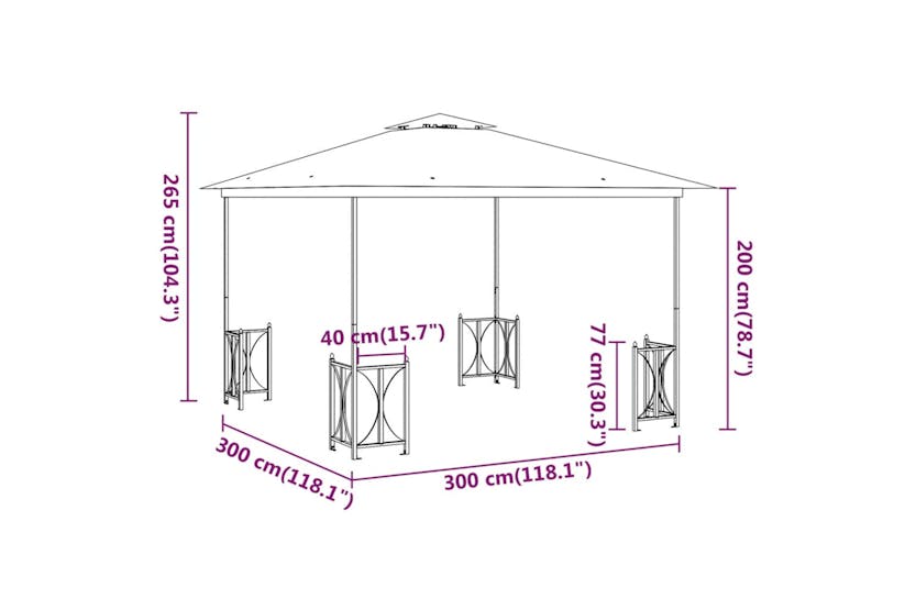 vidaXL 318541 Gazebo With Sidewalls&double Roofs 3x3 M Anthracite vidaXL 318541 Gazebo With Sidewalls&double Roofs 3x3 M Anthracite