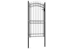 vidaXL 146382 Fence Gate With Spikes Steel 100x200cm Black vidaXL 146382 Fence Gate With Spikes Steel 100x200cm Black