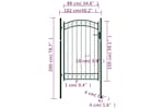 vidaXL 146365 Fence Gate With Arched Top Steel 100x150cm Green vidaXL 146365 Fence Gate With Arched Top Steel 100x150cm Green