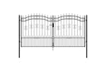 vidaXL 151097 Fence Gate With Spear Top Black 305x198cm Powder-coated Steel vidaXL 151097 Fence Gate With Spear Top Black 305x198cm Powder-coated Steel
