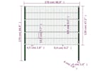 vidaXL 144934 Fence Panel With Posts Iron 1.7x1.2 M Green vidaXL 144934 Fence Panel With Posts Iron 1.7x1.2 M Green