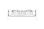 vidaXL 151100 Fence Gate With Spear Top Black 406x151cm Powder-coated Steel vidaXL 151100 Fence Gate With Spear Top Black 406x151cm Powder-coated Steel