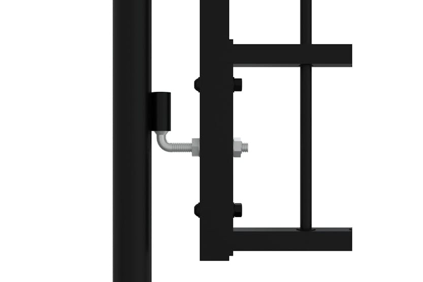 vidaXL 151092 Fence Gate With Spear Top Black 103x200cm Powder-coated Steel vidaXL 151092 Fence Gate With Spear Top Black 103x200cm Powder-coated Steel