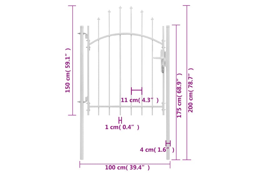 vidaXL 143065 Garden Gate Steel 1x2 M White vidaXL 143065 Garden Gate Steel 1x2 M White