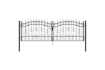 vidaXL 151095 Fence Gate With Spear Top Black 305x151cm Powder-coated Steel vidaXL 151095 Fence Gate With Spear Top Black 305x151cm Powder-coated Steel