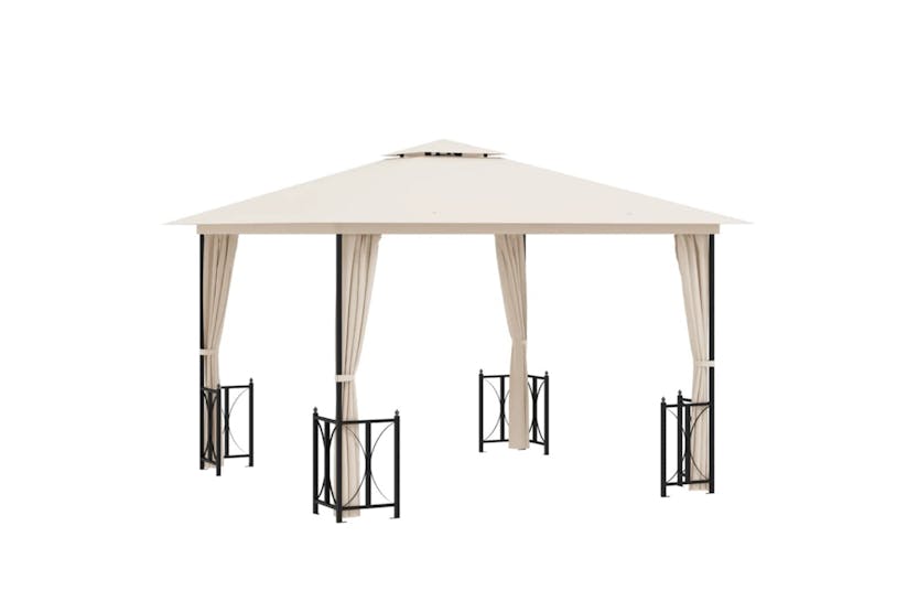 vidaXL 318540 Gazebo With Sidewalls&double Roofs 3x3 M Cream vidaXL 318540 Gazebo With Sidewalls&double Roofs 3x3 M Cream
