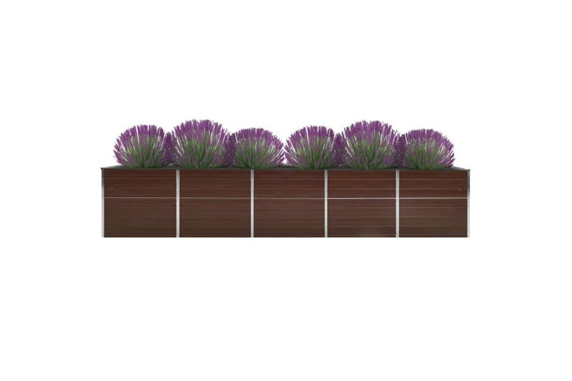vidaXL 47058 Garden Raised Bed Galvanised Steel 400x80x45cm Brown vidaXL 47058 Garden Raised Bed Galvanised Steel 400x80x45cm Brown