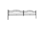 vidaXL 151099 Fence Gate With Spear Top Black 406x120cm Powder-coated Steel vidaXL 151099 Fence Gate With Spear Top Black 406x120cm Powder-coated Steel