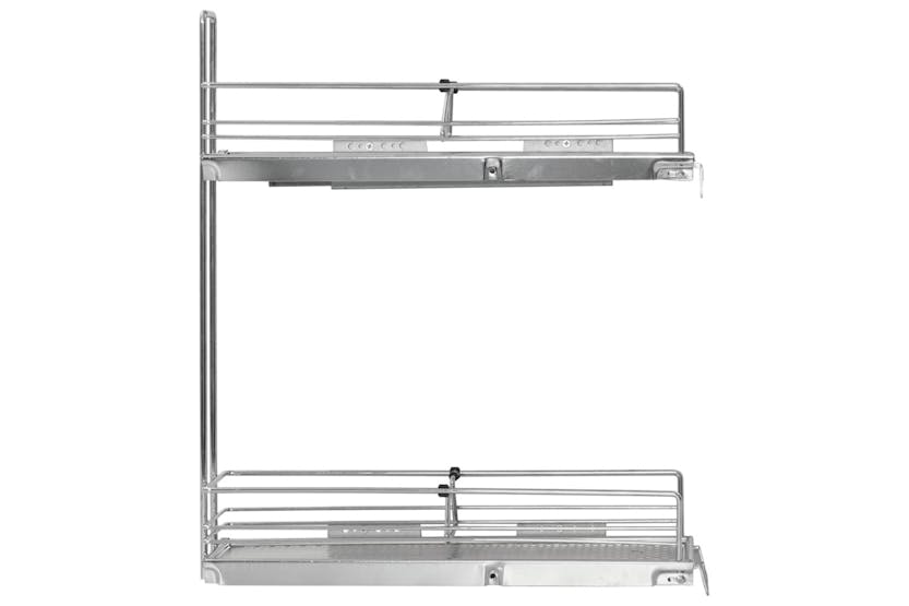 vidaXL 50971 2-tier Pull-out Kitchen Wire Basket Silver 47x15x54.5cm vidaXL 50971 2-tier Pull-out Kitchen Wire Basket Silver 47x15x54.5cm