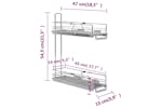 vidaXL 50971 2-tier Pull-out Kitchen Wire Basket Silver 47x15x54.5cm vidaXL 50971 2-tier Pull-out Kitchen Wire Basket Silver 47x15x54.5cm