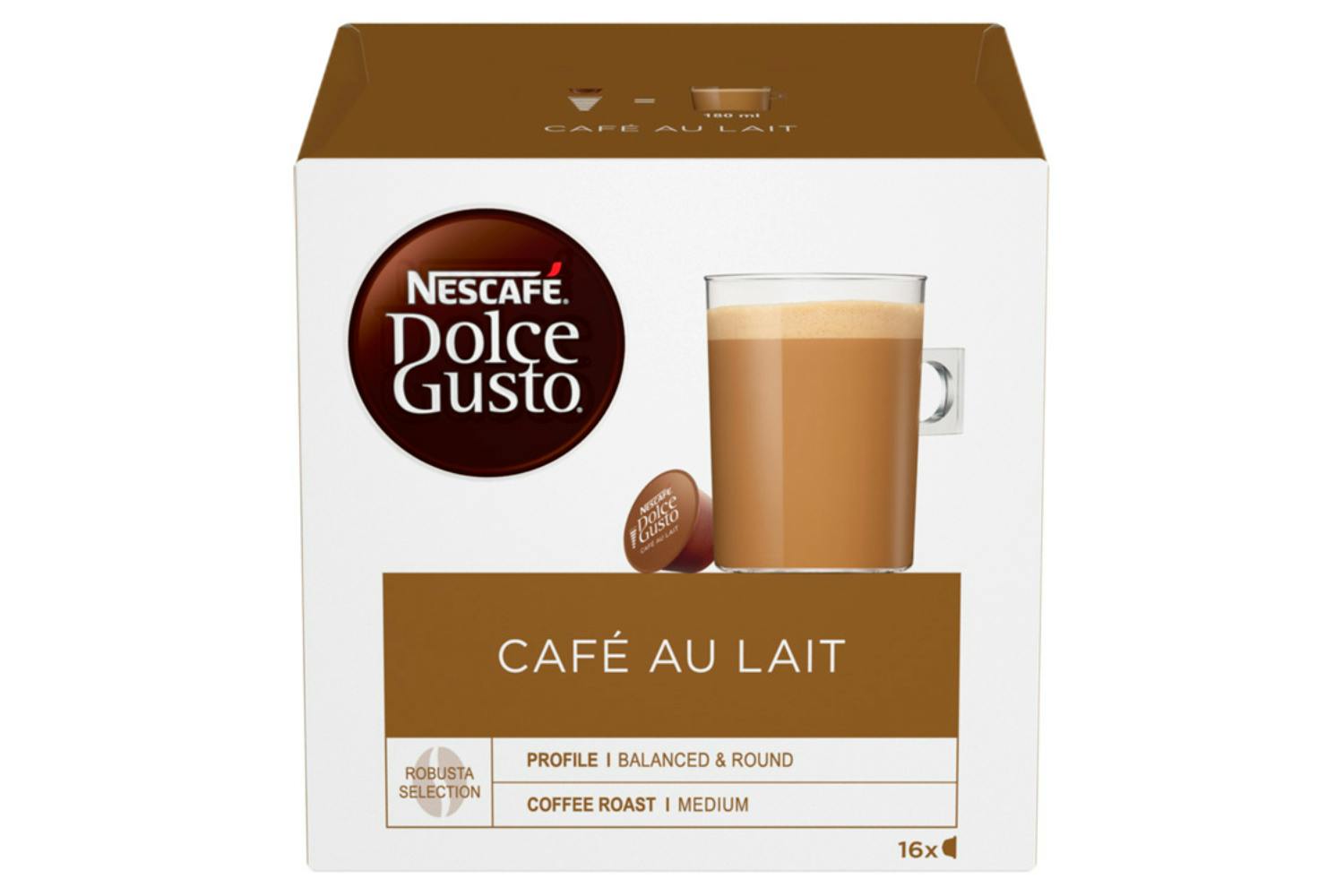 Nescafe Dolce Gusto Cafe Au Lait Pods | 16 Pieces