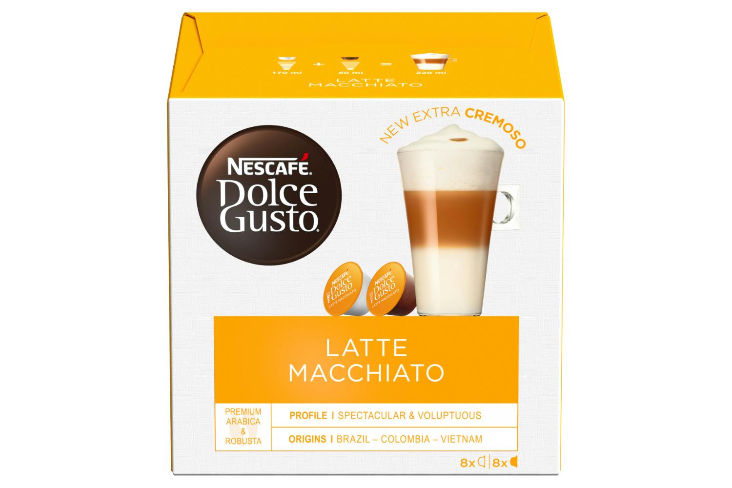 Nescafe Dolce Gusto Latte Macchiato Pods | 16 Pieces