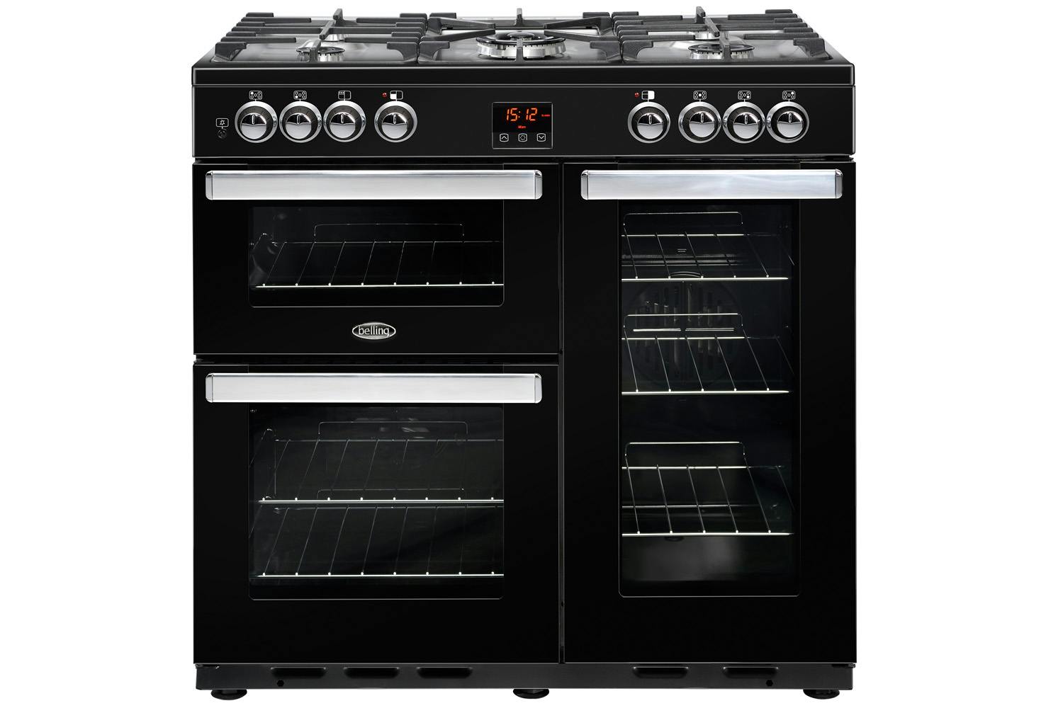 Belling Cookcentre 90cm Dual Fuel Range Cooker | 90DFTBLK | Black