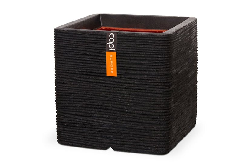 Capi 429055 Planter Nature Rib Square 50 X 50 Cm Black Capi 429055 Planter Nature Rib Square 50 X 50 Cm Black