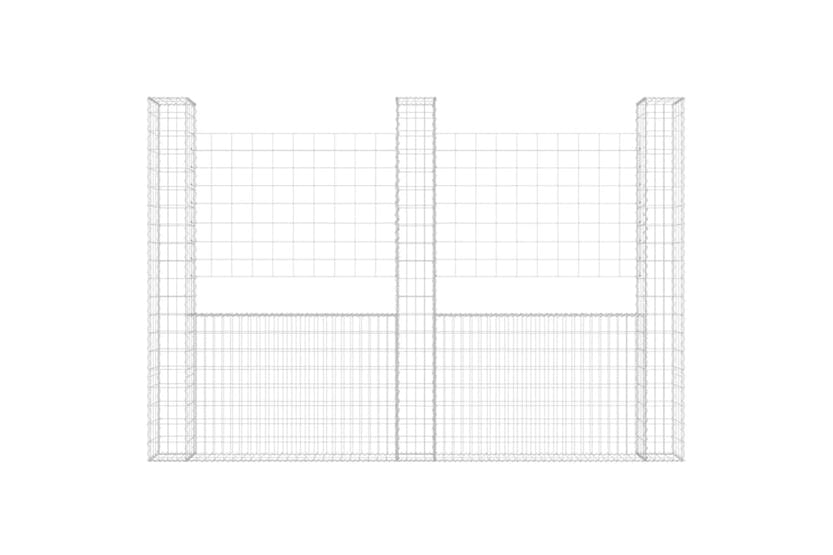 vidaXL 151290 U-shape Gabion Basket With 3 Posts Iron 260x20x200cm vidaXL 151290 U-shape Gabion Basket With 3 Posts Iron 260x20x200cm