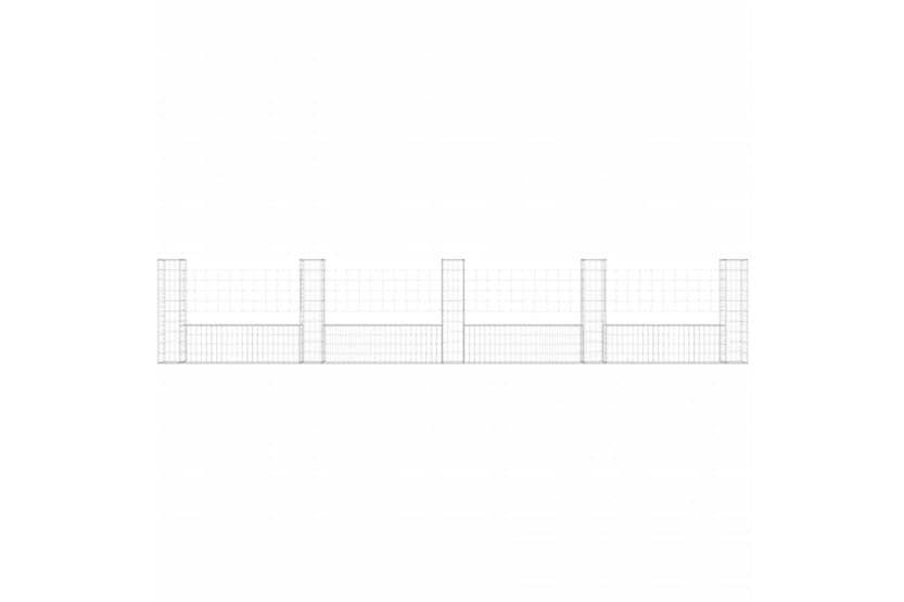 vidaXL 151278 U-shape Gabion Basket With 5 Posts Iron 500x20x100cm vidaXL 151278 U-shape Gabion Basket With 5 Posts Iron 500x20x100cm