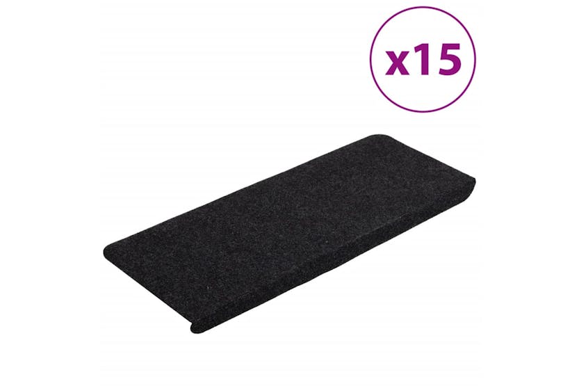 vidaXL 343478 Stair Mats Self-adhesive 15 Pcs 65x24.5x3.5cm Black vidaXL 343478 Stair Mats Self-adhesive 15 Pcs 65x24.5x3.5cm Black