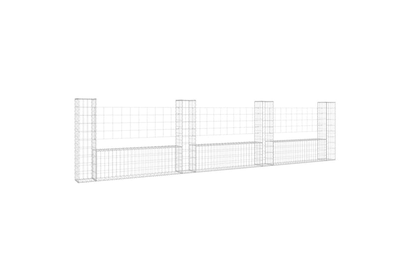 vidaXL 151277 U-shape Gabion Basket With 4 Posts Iron 380x20x100cm vidaXL 151277 U-shape Gabion Basket With 4 Posts Iron 380x20x100cm