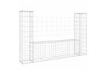 vidaXL 151275 U-shape Gabion Basket With 2 Posts Iron 140x20x100cm vidaXL 151275 U-shape Gabion Basket With 2 Posts Iron 140x20x100cm