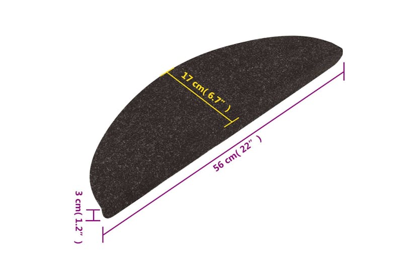 vidaXL 136390 Stair Mats Self-adhesive 15 Pcs 56x17x3cm Black vidaXL 136390 Stair Mats Self-adhesive 15 Pcs 56x17x3cm Black