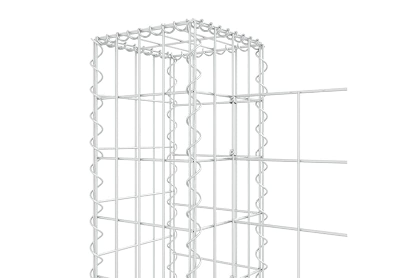 vidaXL 151275 U-shape Gabion Basket With 2 Posts Iron 140x20x100cm vidaXL 151275 U-shape Gabion Basket With 2 Posts Iron 140x20x100cm