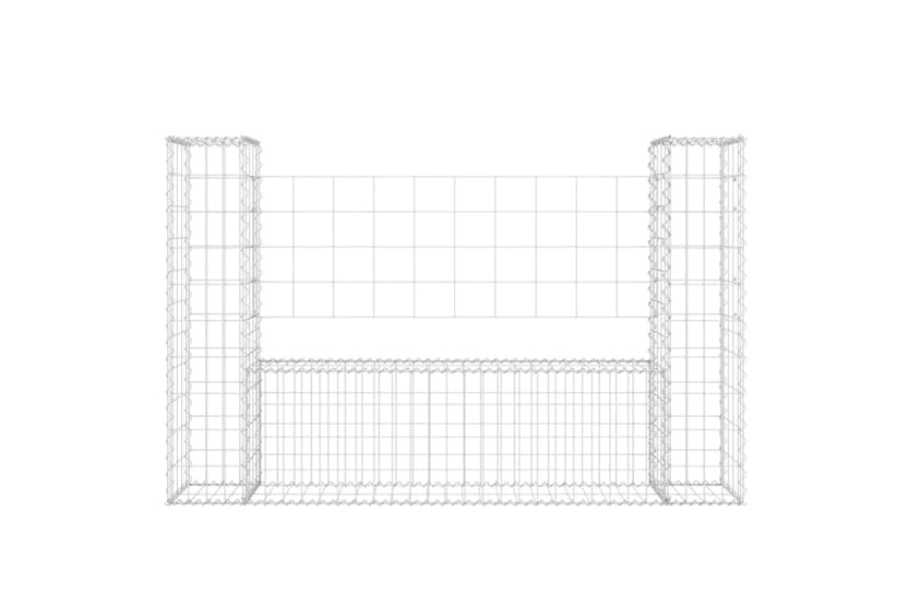 vidaXL 151275 U-shape Gabion Basket With 2 Posts Iron 140x20x100cm vidaXL 151275 U-shape Gabion Basket With 2 Posts Iron 140x20x100cm