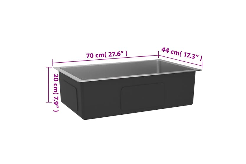 vidaXL 51516 Handmade Kitchen Sink Stainless Steel vidaXL 51516 Handmade Kitchen Sink Stainless Steel