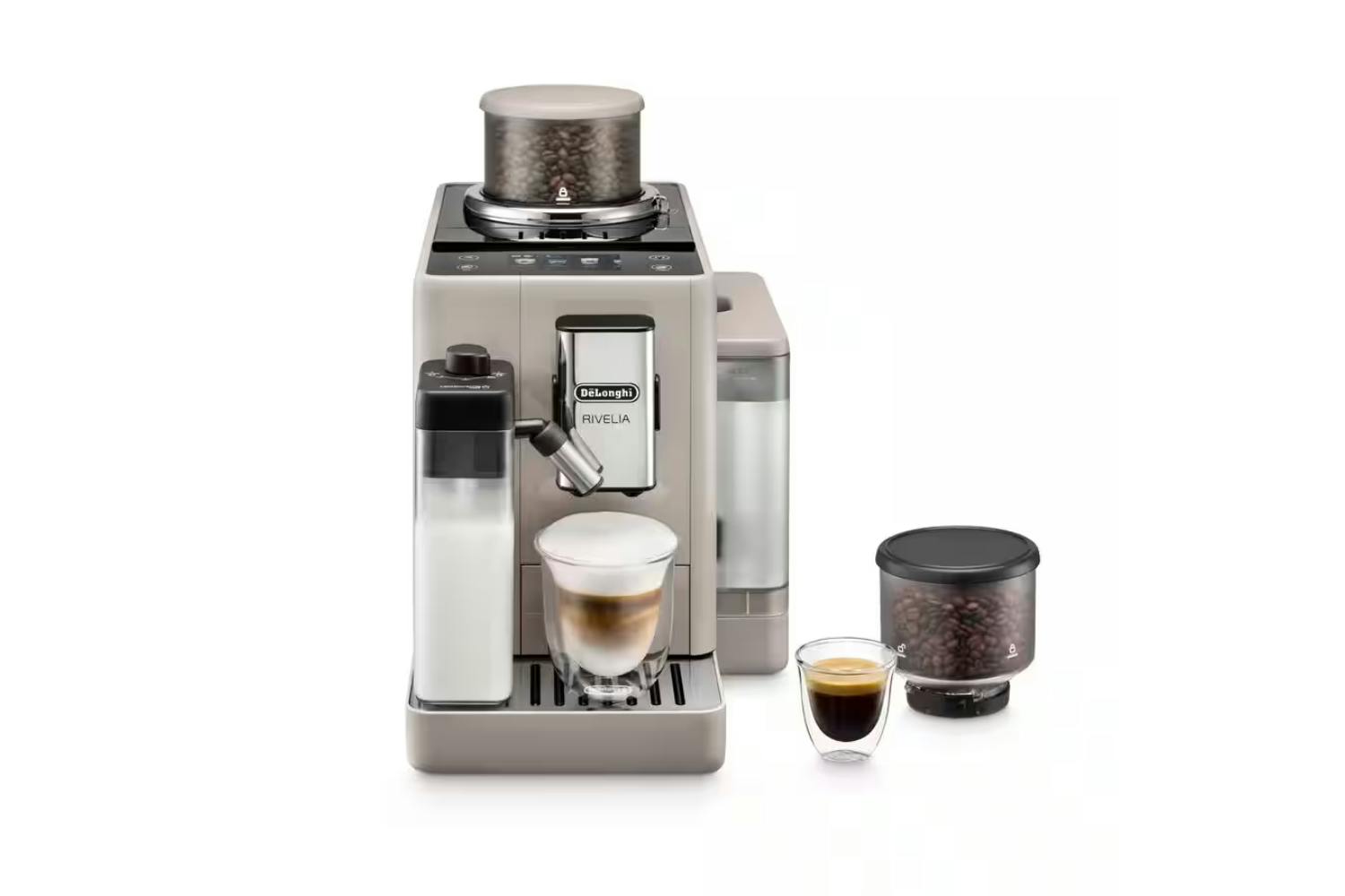 DeLonghi Rivelia Automatic Compact Bean to Cup Coffee Machine | EXAM440.55.BG | Sand Beige