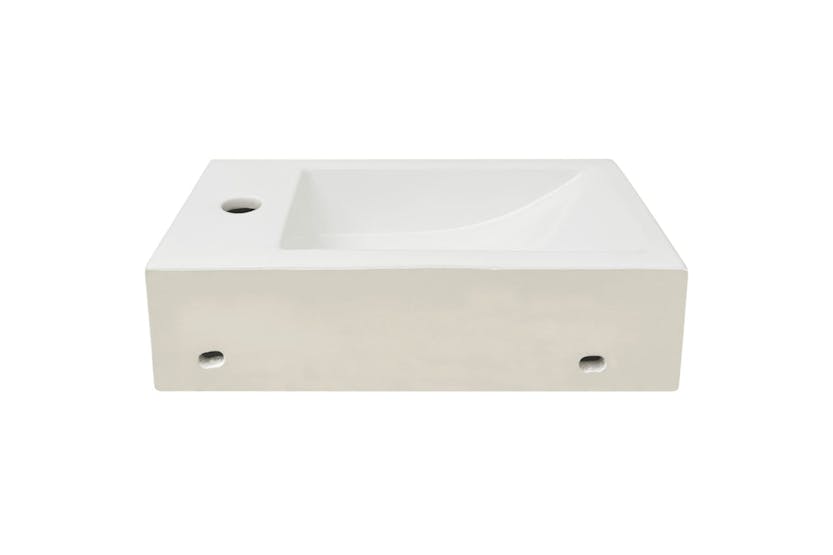 vidaXL 142343 Basin With Faucet Hole Rectangular Ceramic White 46x25.5x12cm vidaXL 142343 Basin With Faucet Hole Rectangular Ceramic White 46x25.5x12cm