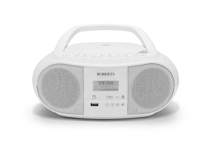 Roberts Boombox Radio with CD Player | White Roberts Boombox Radio with CD Player | White