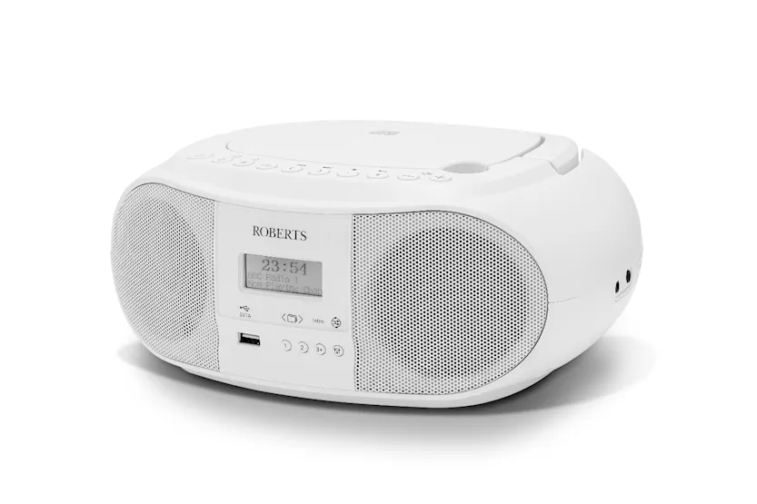 Roberts Boombox Radio with CD Player | White Roberts Boombox Radio with CD Player | White