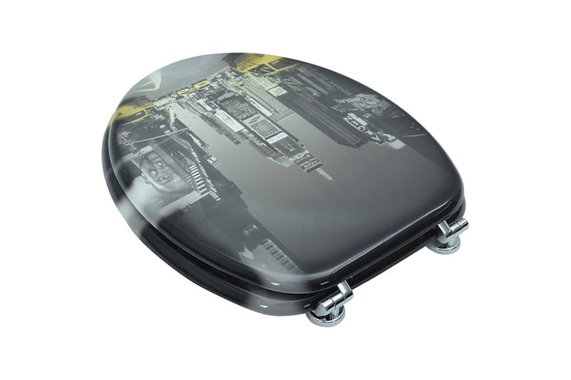 vidaXL 141481 Toilet Seat With Mdf Lid New York Design vidaXL 141481 Toilet Seat With Mdf Lid New York Design
