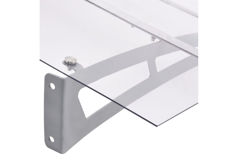 vidaXL 144828 Door Canopy Silver And Transparent 120x90cm Polycarbonate vidaXL 144828 Door Canopy Silver And Transparent 120x90cm Polycarbonate