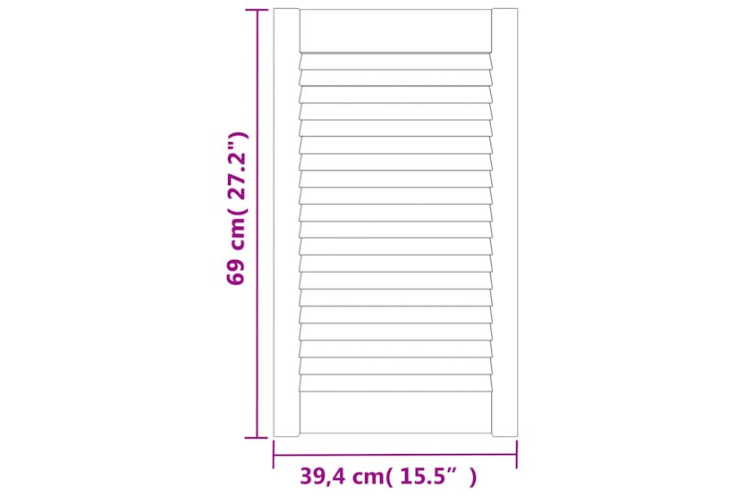 vidaXL 151160 Louvred Door Solid Pine Wood White 69x39.4cm vidaXL 151160 Louvred Door Solid Pine Wood White 69x39.4cm