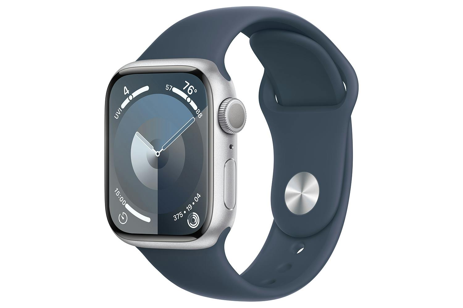 Apple Watch Series 9 | 41mm | Silver Aluminium Storm Blue Sport Band S/M