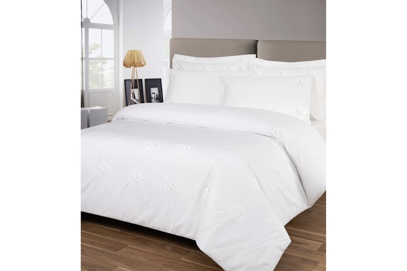 The Linen Room | 300 Thread Count Cotton Percale Oxford Orchard Pillowcase Pair | White The Linen Room | 300 Thread Count Cotton Percale Oxford Orchard Pillowcase Pair | White