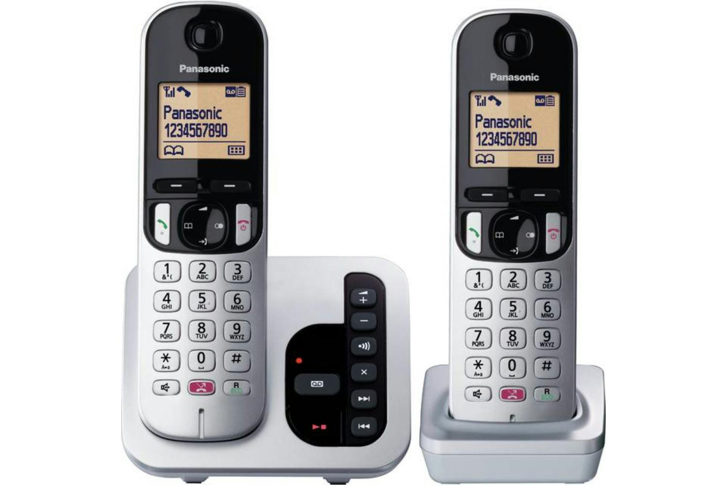 Panasonic KX-TGC262 Digital Cordless Phone with Answering Machine | Twin | Silver