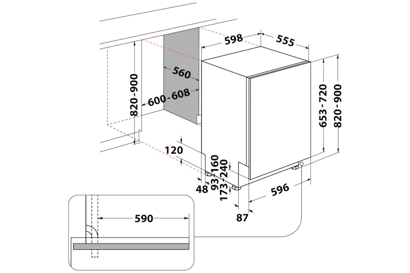 Whirlpool Integrated Dishwasher | 14 Place | WIC3C26NUK Whirlpool Integrated Dishwasher | 14 Place | WIC3C26NUK
