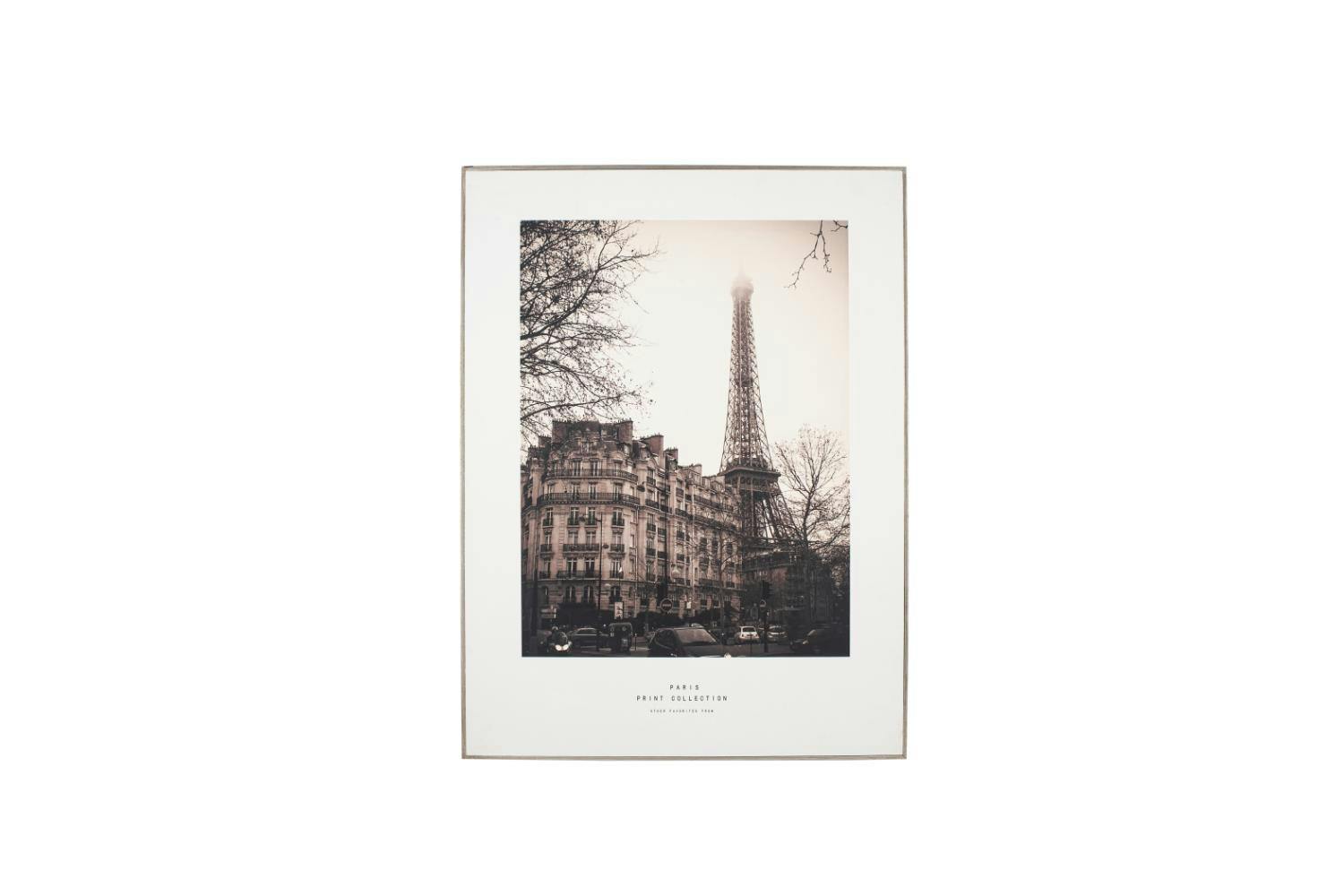 Monochrome Paris Print with Silver Frame | 80 x 60 cm