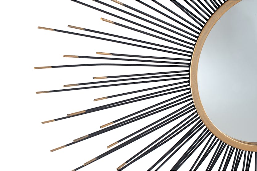 Starburst Round Wall Mirror | Black/Gold | 80 cm Starburst Round Wall Mirror | Black/Gold | 80 cm