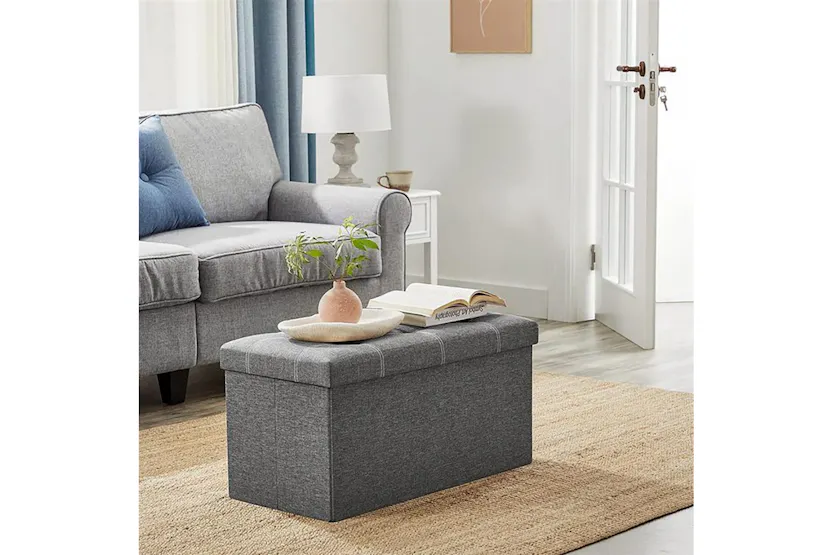Songmics Foldable Storage Ottoman Bench | Dark Gray Songmics Foldable Storage Ottoman Bench | Dark Gray