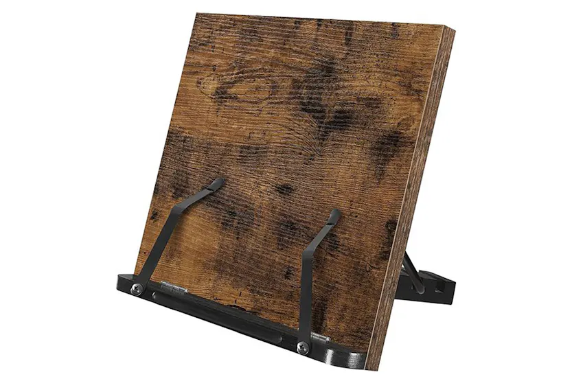 Songmics Brown Foldable Book Holder with Clips | Rustic Brown Songmics Brown Foldable Book Holder with Clips | Rustic Brown