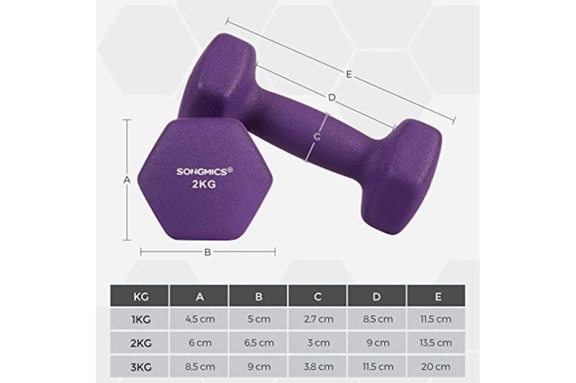 Songmics SYL609B02 6-Dumbbells | Yellow/Pink/Purple Songmics SYL609B02 6-Dumbbells | Yellow/Pink/Purple