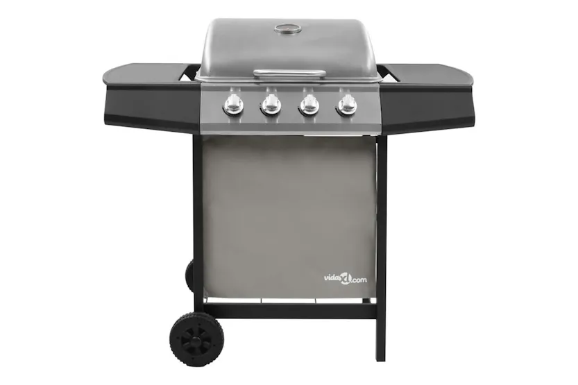 vidaXL 3053624 Gas Bbq Grill With 4 Burners Black And Silver vidaXL 3053624 Gas Bbq Grill With 4 Burners Black And Silver