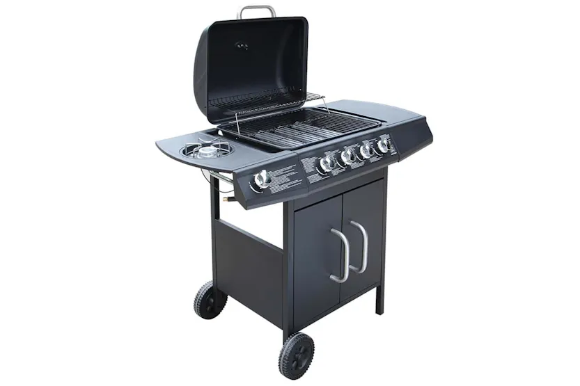 Vidaxl Gas Barbecue Grill 4+1 Cooking Zone Black Vidaxl Gas Barbecue Grill 4+1 Cooking Zone Black