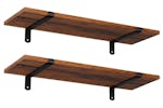 Songmics Wall Mounted Floating Shelves | Brown Board, Black Frame Songmics Wall Mounted Floating Shelves | Brown Board, Black Frame