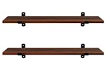 Songmics Wall Mounted Floating Shelves | Brown Board, Black Frame Songmics Wall Mounted Floating Shelves | Brown Board, Black Frame